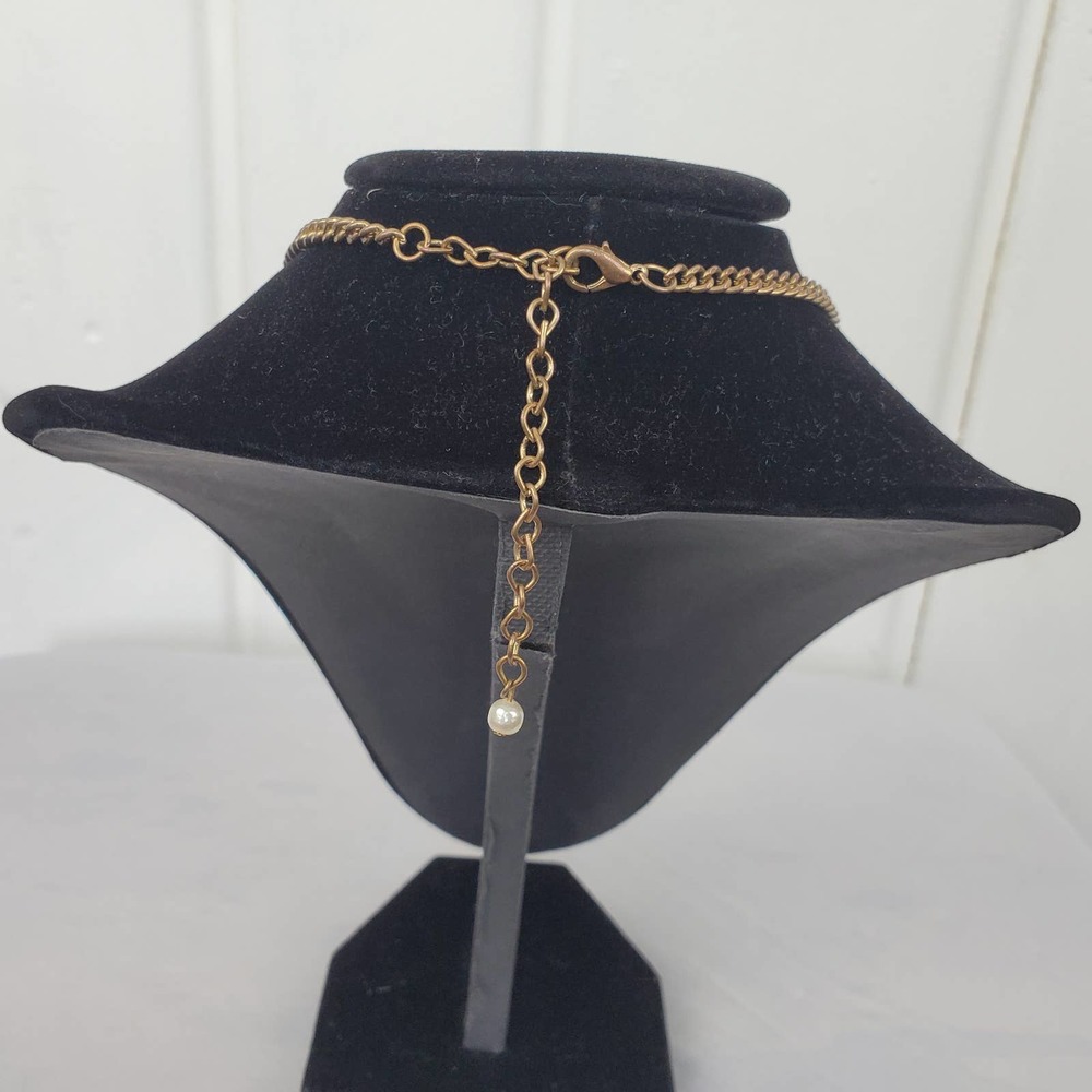 Pretty Chain link Charm Bohemian Bib Tassel Statement Costume Necklace - Picture 6 of 7
